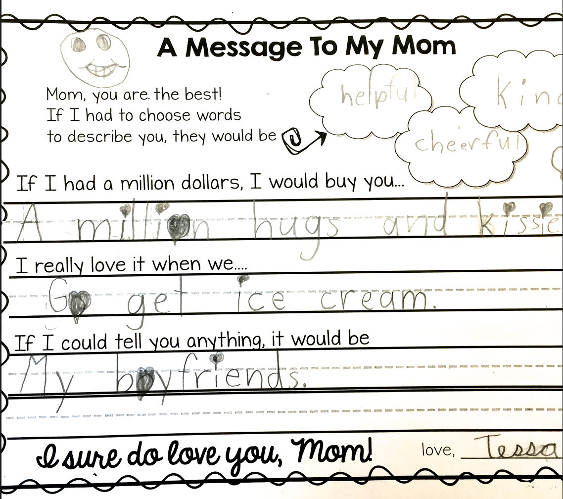 FREE A sweet letter to mom on Mother