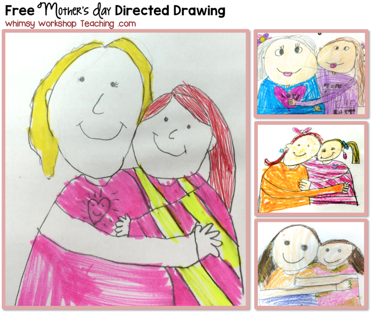 FREE Mother's Day Directed Drawing with differentiated writing pag...