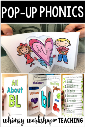 Fun phonics activities! pop-up booklets made from simple interactive worksheets for kindergarten or grade one (free pages)