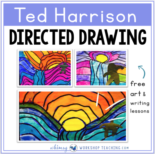 Free Directed Art Lessons for Ted Harrison with Writing Prompts included