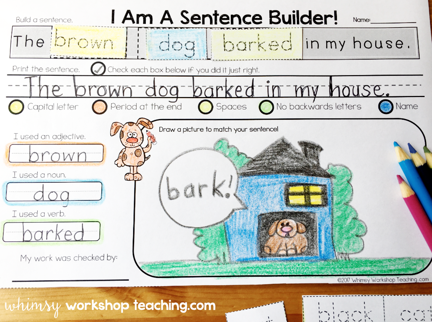 Sentences Building and Self Editing Whimsy Teaching