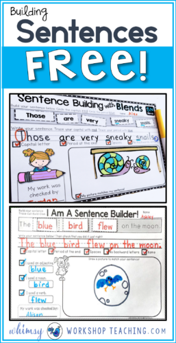 Start teaching self-editing habits when students build and print sentences - and even peer editing with these free printables!