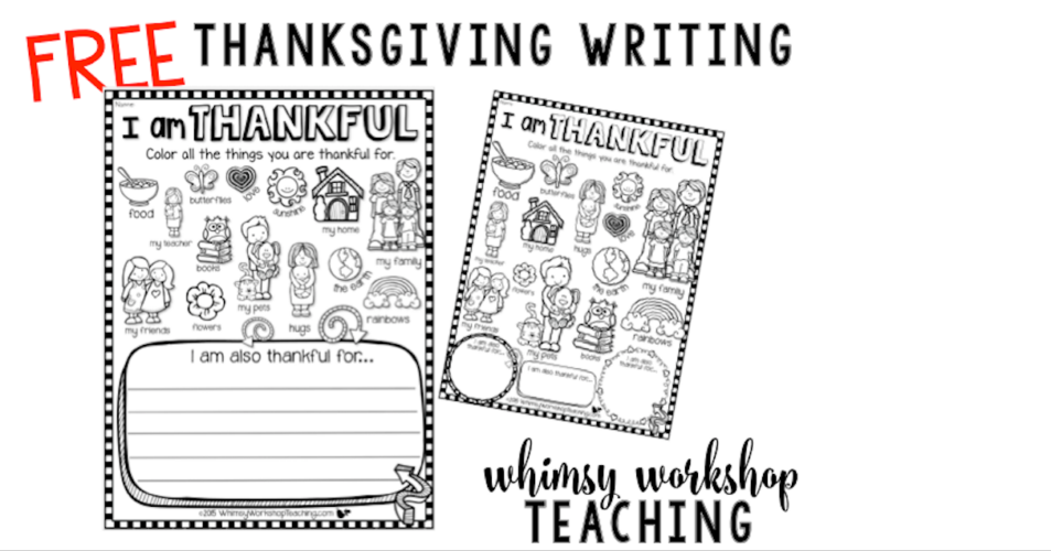 Download this cute I Am Thankful printable for early primary.