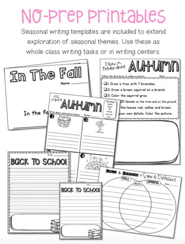 Extend learning after craft projects by using these seasonal writing templates