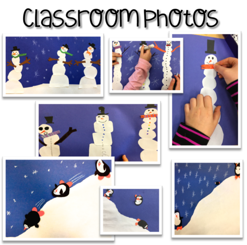 Winter art projects from my classroom using seasonal art lessons