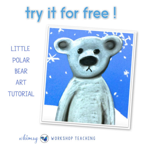 Download this adorable polar bear art tutorial for your students