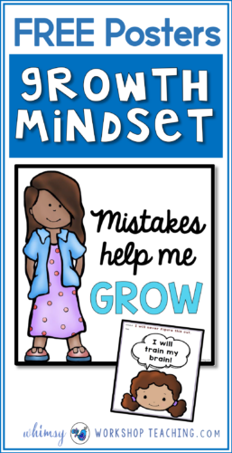 Free posters to promote a growth mindset - perfect for writing prompts and discussions about growth mindset concepts!