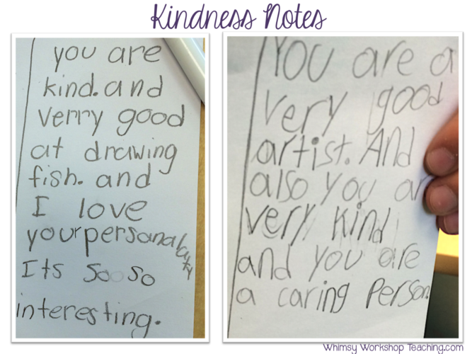 Kindness notes make the classroom more inclusive at christmas or any time of year!