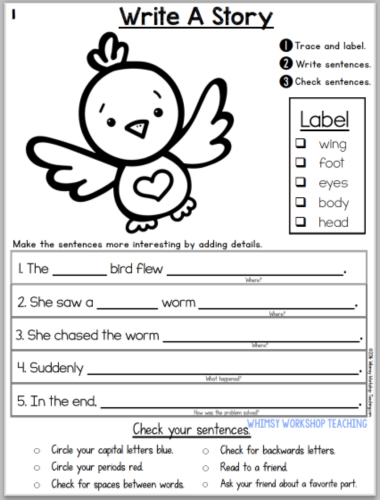 Story Writing Template for differentiated support of emergent writers