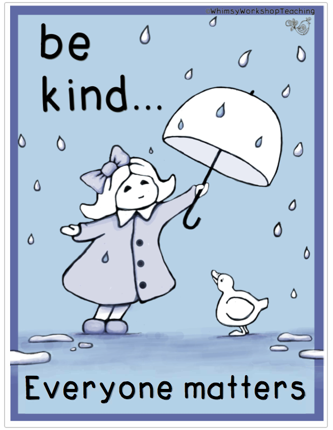 Encourage kindness in your classroom with this free poster. - Whimsy  Workshop Teaching