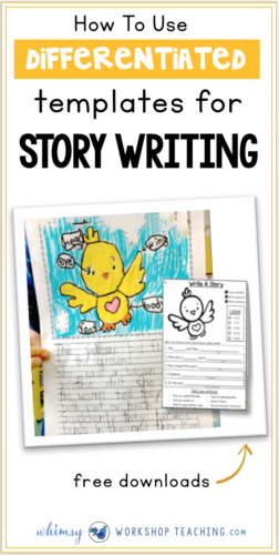 Using story writing templates will support and encourage confidence in emergent writers, and it's an easy way to differentiate as needed while inspiring ideas for writing stories (free download pages to try)