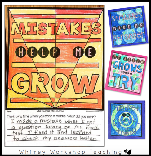 Color and Write Growth Mindset Banners