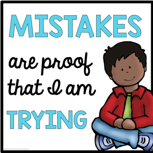 Mistakes are proof that I am trying poster - Whimsy Workshop Teaching