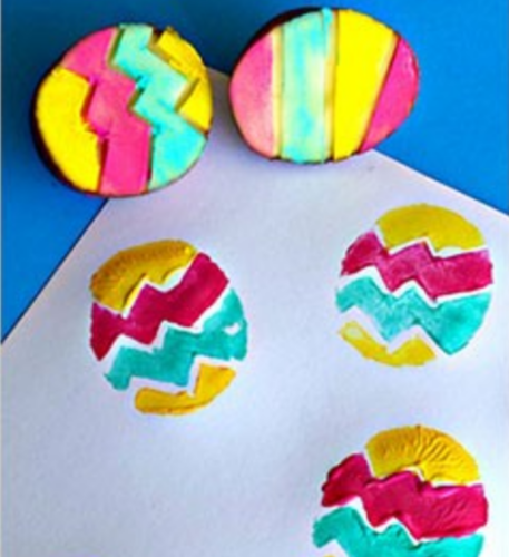 Potato Print Easter craft