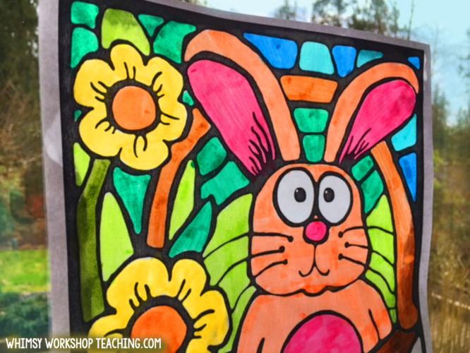 Stained Glass Bunny Art project