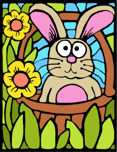 Stained Glass Bunny Art