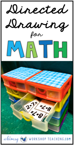 Directed Drawing for Math is a fun way to practice core math facts every day in your classroom! Lots of info about storing task cards and ways to engage reluctant workers! (free downloads)