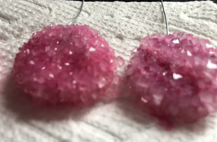 Let the crystals dry on a paper towel