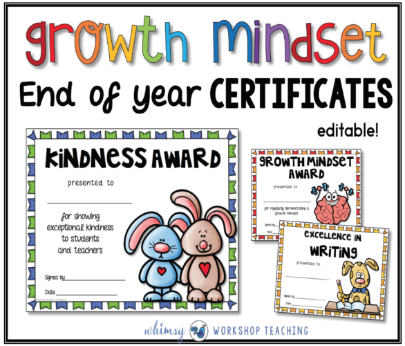growth mindset certificates