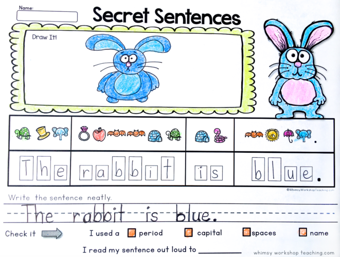 Secret Sentences practice phonics and sentence formation at the same time!