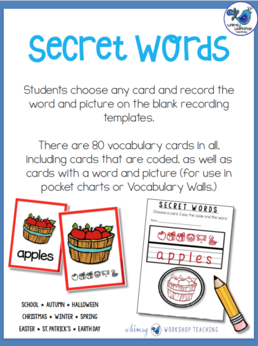 Secret Words seasonal decoding cards