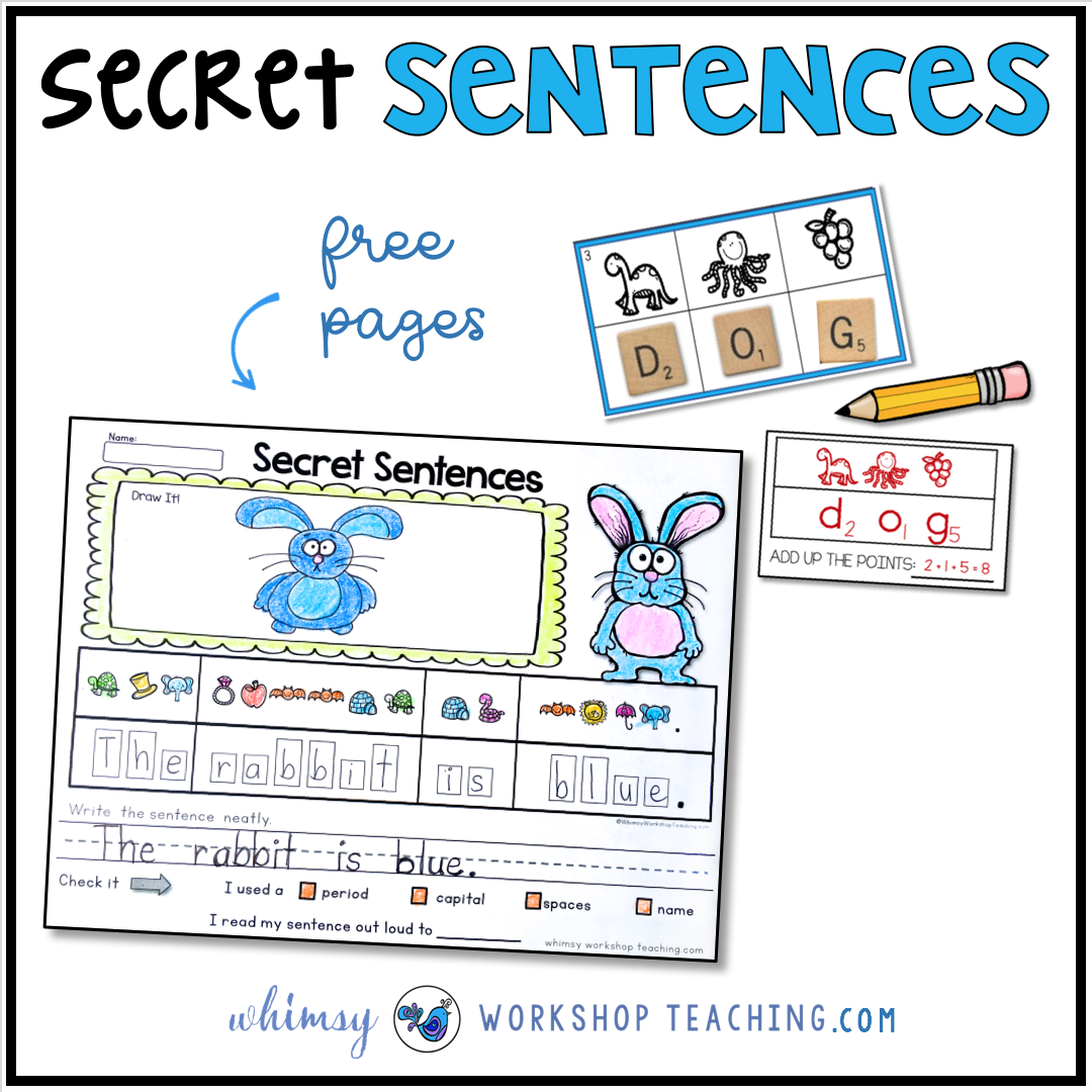 Secret Sentences are a fun way to learn sentence building and practice letter sound knowledge at the same time!