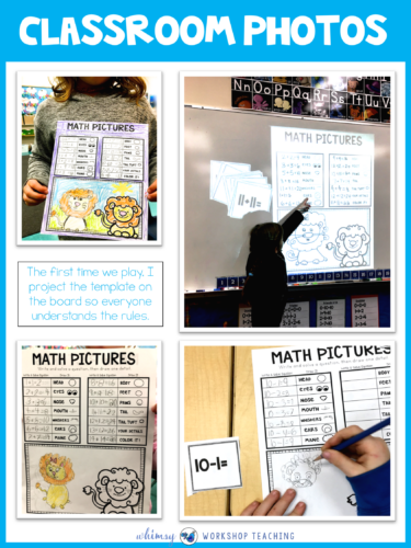 Photos from my classroom when we are using Math Pictures to practice our core math concepts! My students just can't get enough of these in math centers!