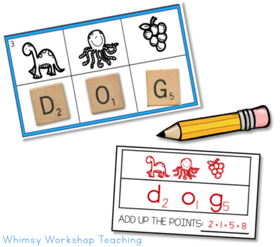 Add up the letter tiles to combine math and phonics!