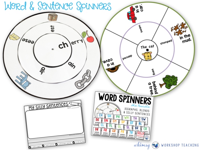 Phonics and Silly Sentence Spinners