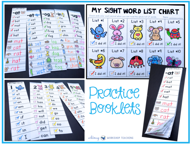 Sight Words and Phonics Practice Lists