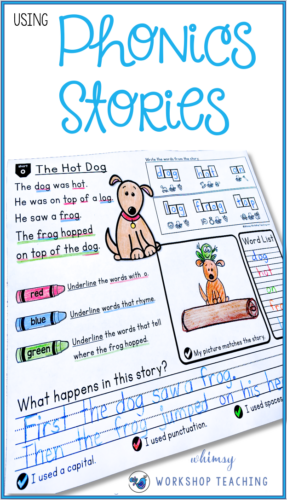 Use phonics stories to focus in on one spelling pattern at a time. You'll also be practicing core skills like close reading, showing comprehension, decoding, summarizing and self-editing sentences - all on one page!