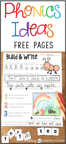 FREE pages! Teaching phonics can be fun and engaging if you keep it hands on and creative! Lots of ideas for your phonics instruction with very little prep.