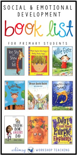 Teaching social emotional concepts in the primary classroom is so much easier with great books! Here's a list of the books I use to discuss big emotions, conflict resolution, anger management and kindness!