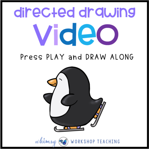 skating penguin directed drawing video