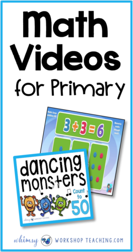 Math videos are a great way to warm up students for math lessons! Sing along to practice skip counting, counting, doubles or any math topic! #math #firstgrade #mathvideos #kindergarten