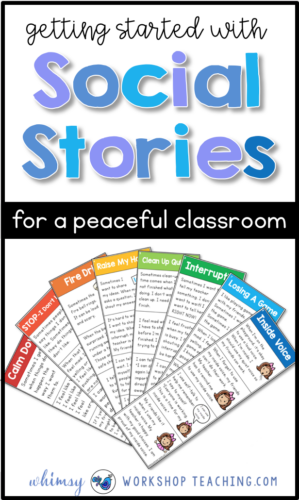 Social stories are a game-changer for teaching social skills and self-regulation in the primary classroom. Read about some practical ideas to create a more peaceful classroom. #SEL #socialemotionallearning #characterdevelopment #gradeone #kindergarten