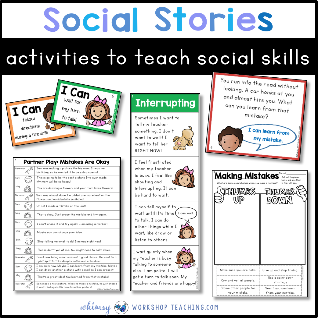 Teaching Social Skills with Social Stories - Whimsy Workshop Teaching