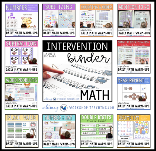 Math Daily Warm Ups and Intervention Binder Bundle