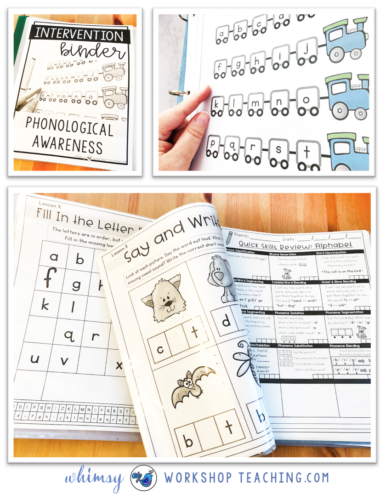 Reading intervention binder for phonics, phonemes, letter sounds, reading strategies and comprehension for the whole year!