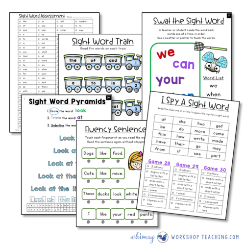 Sight word fluency daily practice and intervention binder