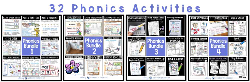 Four phonics center bundles