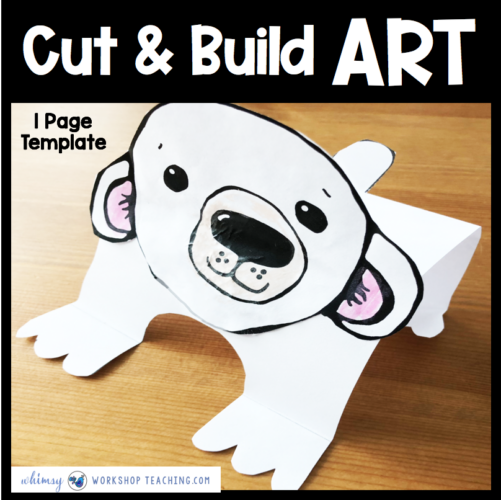 Polar Bear one page simple art craft template