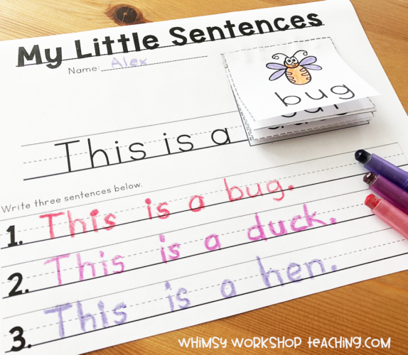 Simple sentence flip books by Whimsy Workshop Teaching