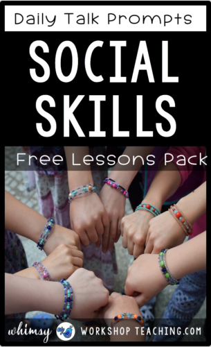 This is a FREE set of discussion prompts to teach social skills and expected behavior in the classroom. #SEL #teachingsocialskills #charactereducationkindergarten