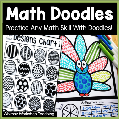 math doodles cover for any first grade math skill