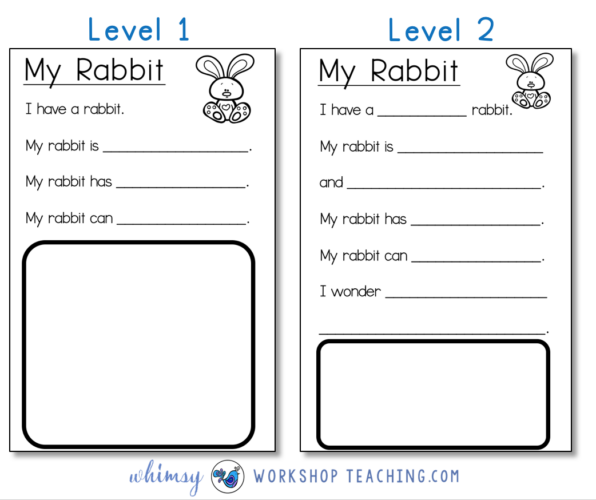 Differentiated writing templates for emergent writers