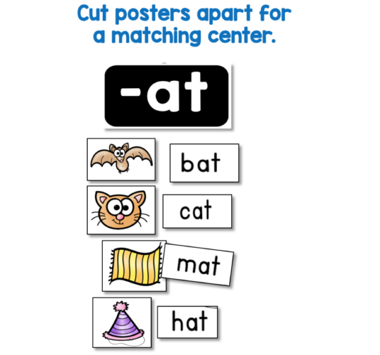 matching phonics center literacy idea