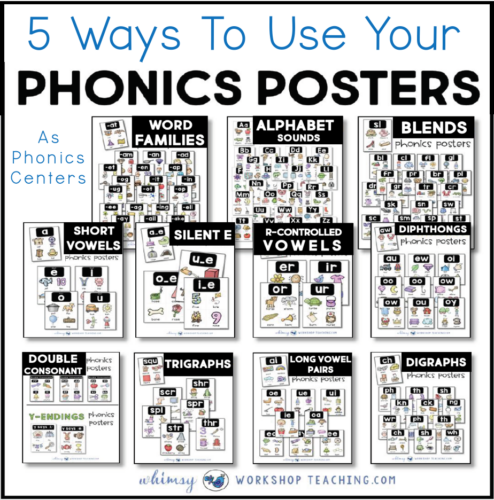 Use phonics posters as centers