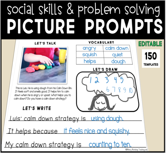 Social Skills Picture Prompts for journals