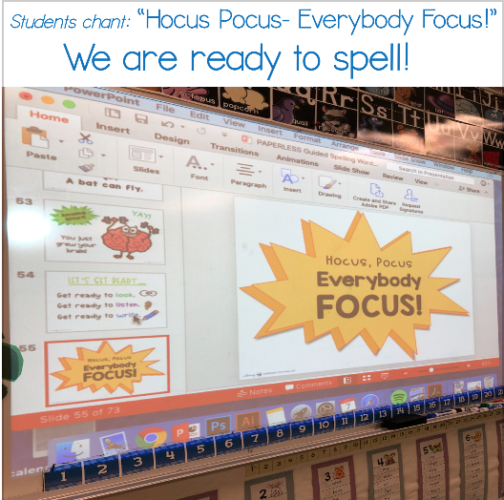 guided spelling projected slides